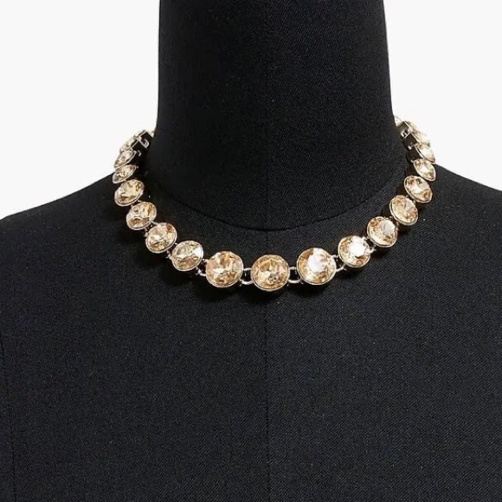 J. Crew Golden Champagne Burst Crystal statement necklace